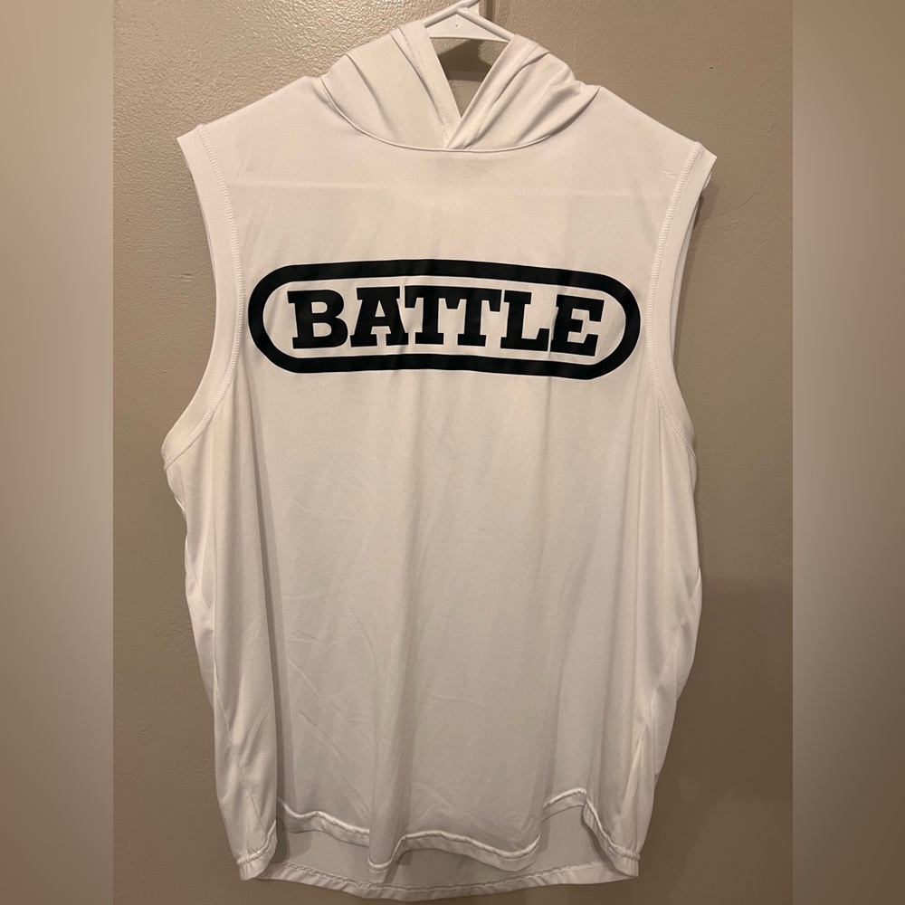 Men's White Sleeveless Hoodie